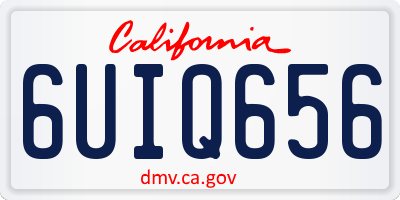 CA license plate 6UIQ656