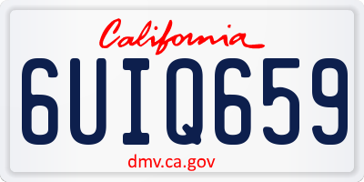 CA license plate 6UIQ659