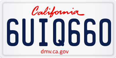 CA license plate 6UIQ660