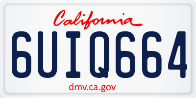 CA license plate 6UIQ664