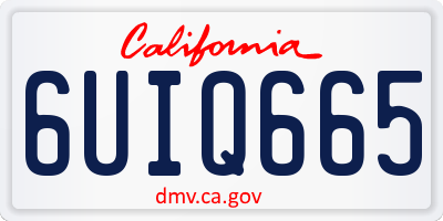 CA license plate 6UIQ665