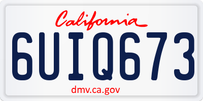 CA license plate 6UIQ673