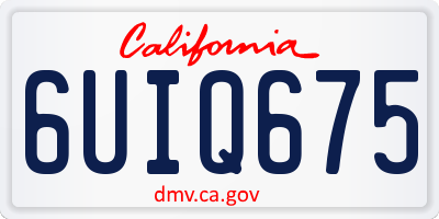 CA license plate 6UIQ675