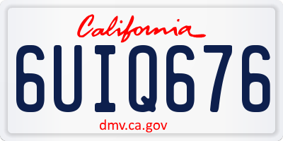 CA license plate 6UIQ676