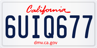 CA license plate 6UIQ677