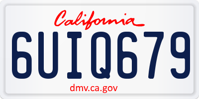 CA license plate 6UIQ679