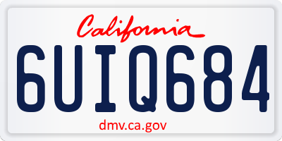 CA license plate 6UIQ684