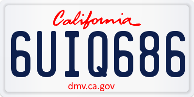 CA license plate 6UIQ686