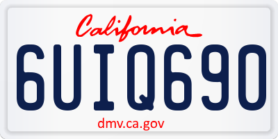 CA license plate 6UIQ690