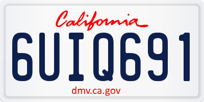 CA license plate 6UIQ691