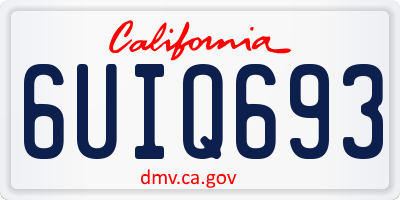 CA license plate 6UIQ693