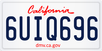CA license plate 6UIQ696
