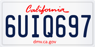 CA license plate 6UIQ697
