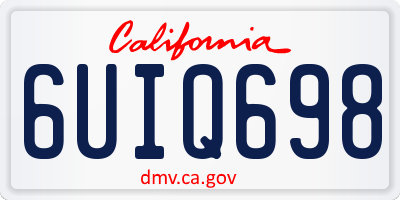 CA license plate 6UIQ698