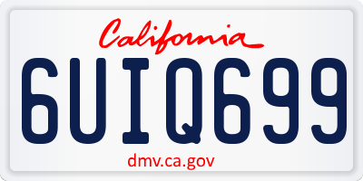 CA license plate 6UIQ699