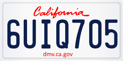 CA license plate 6UIQ705