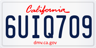 CA license plate 6UIQ709