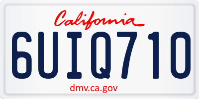 CA license plate 6UIQ710