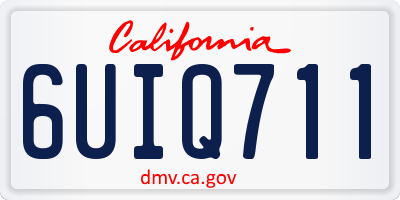 CA license plate 6UIQ711