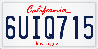 CA license plate 6UIQ715