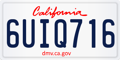 CA license plate 6UIQ716