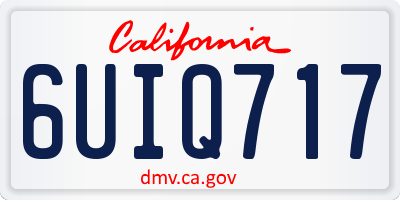 CA license plate 6UIQ717