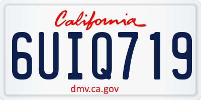 CA license plate 6UIQ719