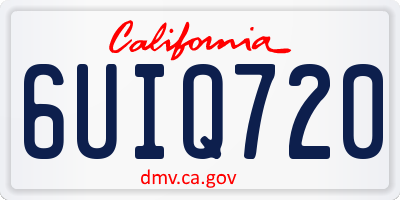 CA license plate 6UIQ720