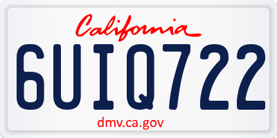 CA license plate 6UIQ722
