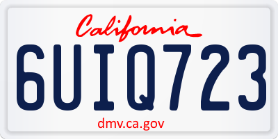 CA license plate 6UIQ723