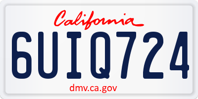 CA license plate 6UIQ724