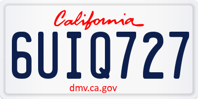 CA license plate 6UIQ727