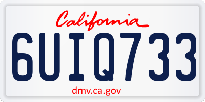 CA license plate 6UIQ733