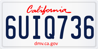 CA license plate 6UIQ736