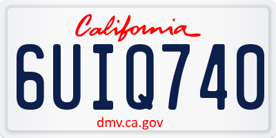 CA license plate 6UIQ740