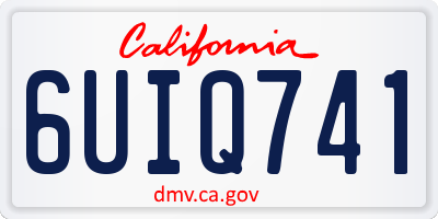CA license plate 6UIQ741