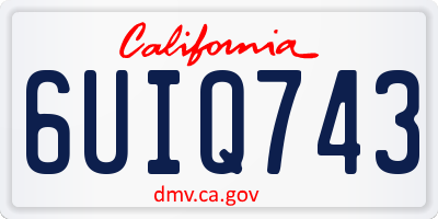 CA license plate 6UIQ743