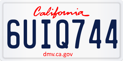 CA license plate 6UIQ744