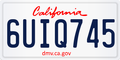 CA license plate 6UIQ745
