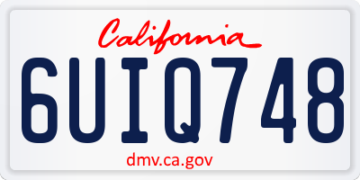 CA license plate 6UIQ748