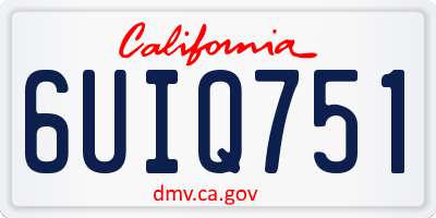 CA license plate 6UIQ751