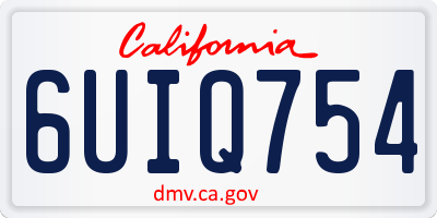 CA license plate 6UIQ754