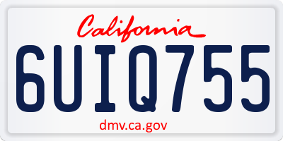 CA license plate 6UIQ755