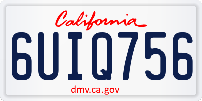 CA license plate 6UIQ756