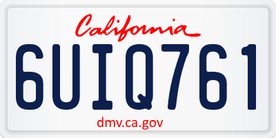 CA license plate 6UIQ761
