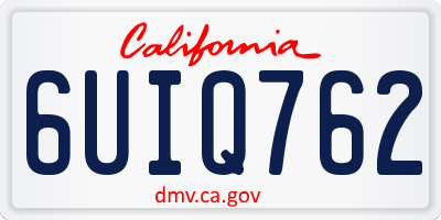 CA license plate 6UIQ762