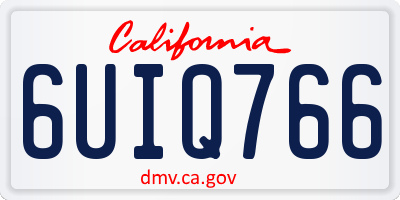 CA license plate 6UIQ766
