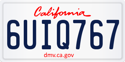 CA license plate 6UIQ767
