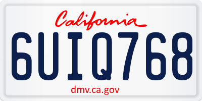 CA license plate 6UIQ768