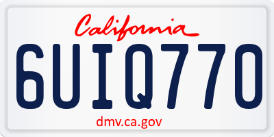 CA license plate 6UIQ770